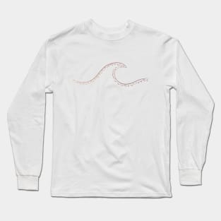 abstract wave with pattern design, cream rouge Long Sleeve T-Shirt